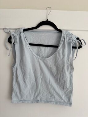 American Eagle Outfitters Pale Blue Tie-Shoulder Tank